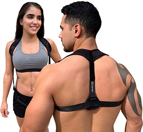 Orthopedic Posture Corrector Genevars - Easily Adjustable for Men/Women/Kids - Upper Back, Shoulder & Clavicle Support - Kyphosis Medical Body Wellness Brace - Comfortable Simple Design - FDA Approved