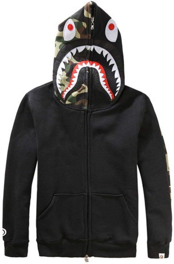 Griffith Nancy New Bathing Ape Bape Jacket Men Shark Head Full Zip Hoodie Sweater Jacket
