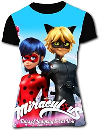 Mir-Ladybug Women's Customized Short Sleeve T Shirt Tee For Women (Black) S
