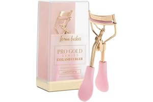 Icona Lashes Eyelash Curler - 24K Gold-Plated Stainless Steel Precision Eye Lash Curler for Lush, Luxurious Lashes - Silicone Eyelash Curler Pads, Ergonomic Cushioned Handles - with Replacement Pads