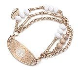 BAIYI Medical Alert ID Bracelet Rose Gold Filled Beads Cuff Wrap Bangle for Women Free Engraving