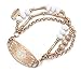 BAIYI Medical Alert ID Bracelet Rose Gold Filled Beads Cuff Wrap Bangle for Women Free Engraving