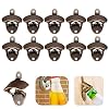 Keyohome 10 stuks wandflesopener, wandmontage flesopener, brons bieropener wandkurkentrekker voor familie, bar, feest…