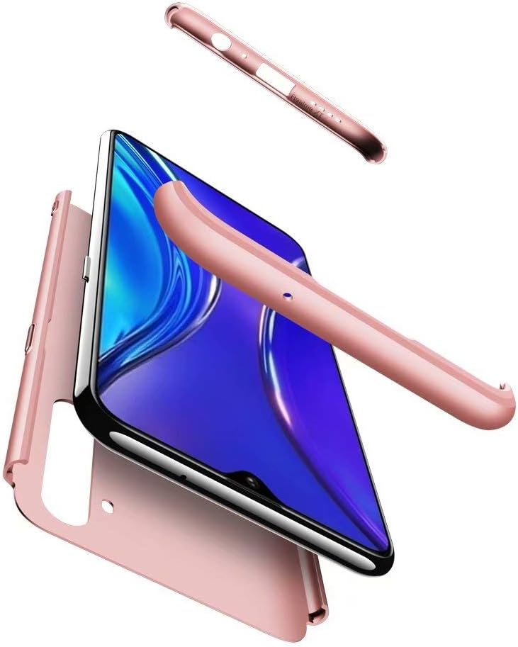 Case Huawei Nova 2 Plus 360 Degrees Protective Cover + Tempered Glass Film, 3 in1 Full Body Protection Bumper Hard Phone Case Ultra-Thin Skin Case,for Huawei Nova 2 Plus (Rose Gold)