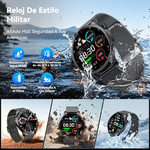 Smart Watch Men Women Smartwatch with Calls: Waterproof Fitness Tracker Bluetooth Digital Smart Watch Sports Bracelet Activity Pedometer Heart Rate Monitor Sleep Monitor for Android iOS