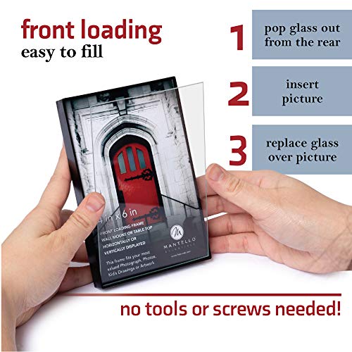 Mantello 4x6 Picture Frames Set Front Loading 4 x 6 Frames 4x6