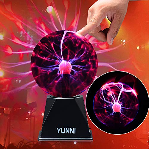 Plasma Lamp,Bigger Plasma Ball(6 Inch),Dancing Plasma Globe with Music, Lightning Ball Touch & Sound Sensitive, Clear Glass Magic Ball Lamp Nebula Sphere Globe - Thumbnail 2