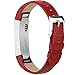 AK Bands Compatible with Fitbit Alta/Alta HR, Adjustable Comfortable Leather Wristbands Compatible for Fitbit Alta HR 2017/Fitbit Alta (Red)
