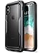 i-Blason Magma Series Case for iPhone X / iPhone Xs, Heavy Duty Protection Clear Back Shock Reduction/Full Body Bumper Case with Built-in Screen Protector (Black)