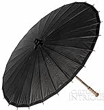 Luna Bazaar Black Tie 32 Inch Premium Paper Parasol