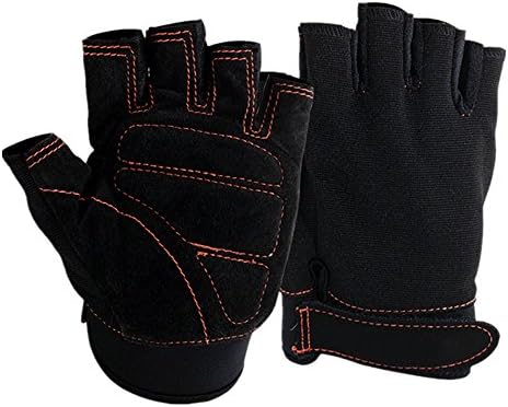 VANCIC Unisex Grip Fingerless Gym Gloves Thickening Palm (3MM Thick Mutispandex) Anti-Slip Ventilated Mittens for Outdoor Sports,Work,Workout,Training,Fitness,Exercise (One Size (Fits 7-8 Inches))