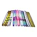 CoulorButtons 24 Rolls Candy Holographic Laser Color Mixed Size Nail Striping Tape Nail Art Line Decal Sets With 3 Line Case Tools