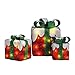 CrownLand Christmas Lighted Gift Box Set Original Classic Holiday Fashion Xmas Decoration Set of 3 Green red White LED