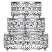 Amalfi Decor Cake Stand Plateau Riser Set of 3 Pack, Dessert Cupcake Pastry Candy Display Plate for Wedding Event Birthday Party, Round Metal Pedestal Holder with Crystal Gems, Silver