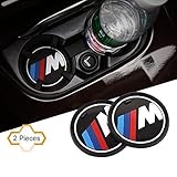 S-WEKA 2PCS M Line Car Interior Accessories Anti Slip Cup Mat for BMW 1 3 5 7 Series F30 F35 320li 316i X1 X3 X4 X5 X6 (2.9