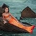 Mermaid Tails for Swimming by Mertailor with Monofin – Kids, Boys, and Girls (8, Tequila Sunrise)