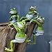 ZAILHWK Planter Pot Hanger Decorations, Frog Flower Pot Resin Creative 3D Craft Frog Figurines Climbing Decoration Animal Ornaments for Office Desk Home Garden Pot Decor,4 pcs