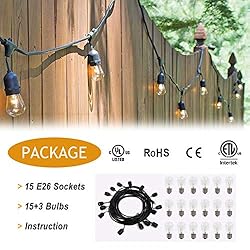 Afirst Outdoor Edison String Lights 48FT - Patio