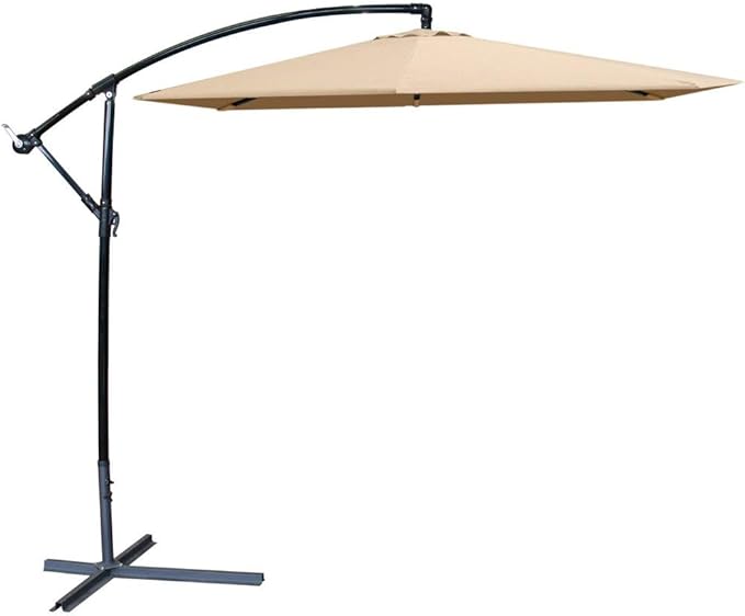 Parasol excéntrico de Aluminio Beige con ventilación para jardín de 270