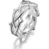 SeiMios Celtic Knot Ring for Men Women Stainless Steel Viking Irish Wedding Band Ring Size 7-12