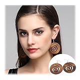 African Wooden Earrings for Women Big Statement Circle Beautiful Earrings