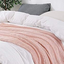 BOURINA Throw Blanket Textured Solid Soft Sofa