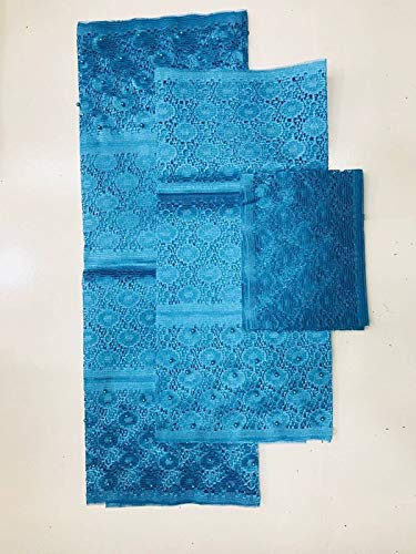 Lace - Latest 2018African headtie with Beads Nigerian gele Wrapper Women Head wear 3pcs/Set L810-2 - (Color: As Picture 5)