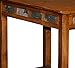 Leick Home Slate End Table, Solid Wood, Narrow Wedge Shape, Slate Tile Insets, Bottom Display Shelf, Easy-Assembly, Rustic Oak, 23.5 in. L x 17 in. W x 24 in. H, 10056