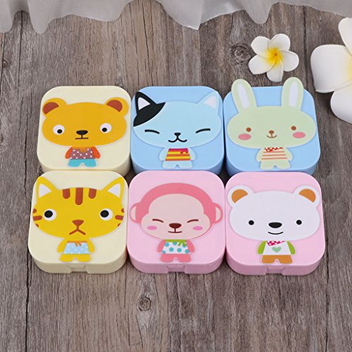 Misright 1Pc Contact Lens Box Plastic Cute Cartoon Case Travel Portable Glasses Eye Care Kits (Random Color) - Thumbnail 3