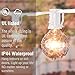 Brightown G40 Outdoor Patio String Light-25FT Connectable Globe Lights with 26 Clear Bulbs(1 Spare), UL Listed Backyard Lights for Indoor Commercial Decor, 25 Hanging Sockets, E12 Base, 5W Bulb, White