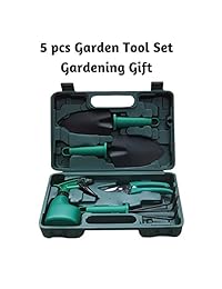 Juego de herramientas de jardinería regalos 5 piezas Kit de jardín de mano para mujer jardinero con funda de transporte, color verde