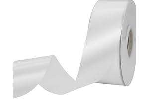 IEDASING'S CHOICE White Ribbon 1-1/2 Inch x 50 Yards Satin Ribbon Single Face Ribbon for Crafts, Gift Wrapping, Floral Bouquet, Weddings, and Decorations, with Spool