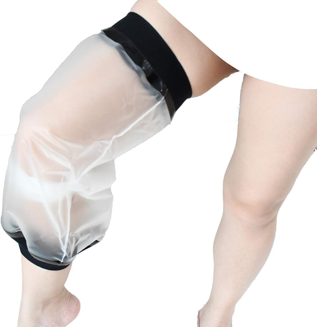 Knee Cast Cover for Shower, Waterproof TPU Shower Bandage and Cast Protector for Knee Replacement Surgery, Wound, Burns Watertight Protection Reusable: Health & Personal Care
