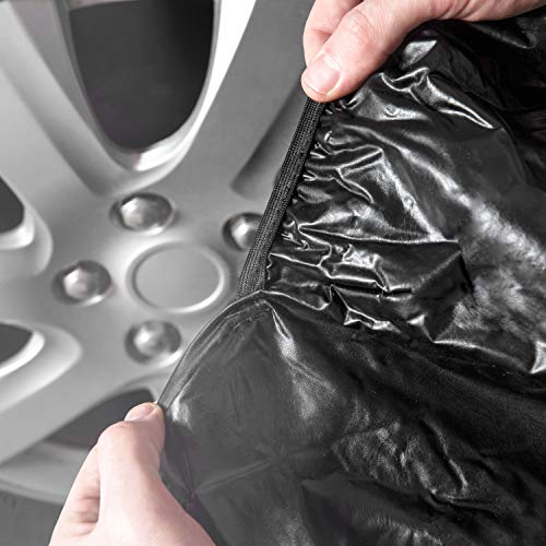 RV Tire Covers Set of 4. Tire Covers For Trailers Extra Thick Black UV