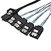 CableDeconn 3FT Internal SFF8087 Mini SAS 36pin Male W/Latch To SATA 7Pin Female (X4) Forward Breakout Cable (G0102)