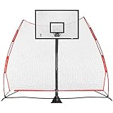 Rukket Basketball Return Net Guard and Backstop | Hoop Rebound Back Netting Attachment for Yard, Home & Residential Use | Barrier System for Safety and Retention