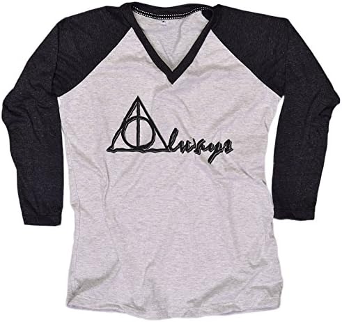 Harry Potter T-Shirt Harry Potter Always shirt Long Sleeve Baseball Raglan Large With Everytees Rhinestone Hair Band