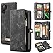 Galaxy Note 10+ Plus Wallet Case,AKHVRS Handmade Premium Cowhide Leather Wallet Case,Zipper Wallet Case [Magnetic Closure]Detachable Magnetic Case & Card Slots for Samsung Galaxy Note 10+ Plus - Black