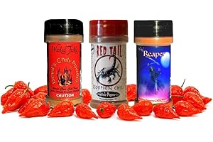 Wicked Reaper Extreme Chili Powder Gift Set, 3 Pack – Ghost, Scorpion, Carolina Reaper, 2 oz Bottles