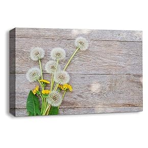Flowers on Vintage Wood Background Home Artwork for...