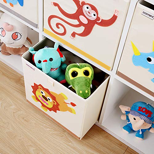 DODYMPS Foldable Animal Toy Storage Bins/Cube/Box/Chest/Organizer for Kids & Nursery, 13 inch (Elephant)