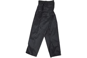 OHPHCALL Waterproof Layers Breathable for Adults Pants Rain Double Polyester Fiber Widened Elastic Waistband Black