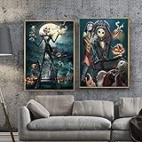 2 Pack Halloween Diamond Painting Kit Halloween Skull Ghost Pumpkin 5D Full Drill Rhinestone Painting Kits for Adults DIY Embroidery Arts Craft Home Decor 12 x 16 Inch