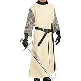 SUNLEXA Medieval Knight Viking Tunic cosplay Halloween costume Shirts Men's Costumes Renaissance Surcoat Tabard LARP (S-6XL)