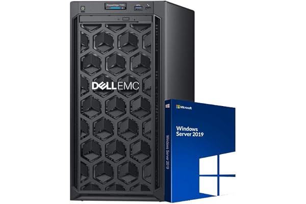 Dell PowerEdge T140 Mini Tower Server with Intel Xeon 3.3GHz CPU, 64GB DDR4 RAM, 16TB HDD Storage, RAID, Windows 2019 (Renewed)