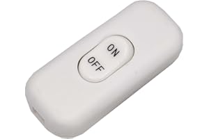 Bothyi Inline Cord Switch Appliance Switch Replacement Rated 6A 250V Compact Lamp Control on Off for Desk Light Table Lamp, W