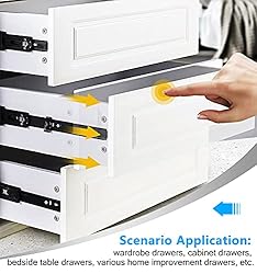 YENUO Push to Open Drawer Slides Full Extension