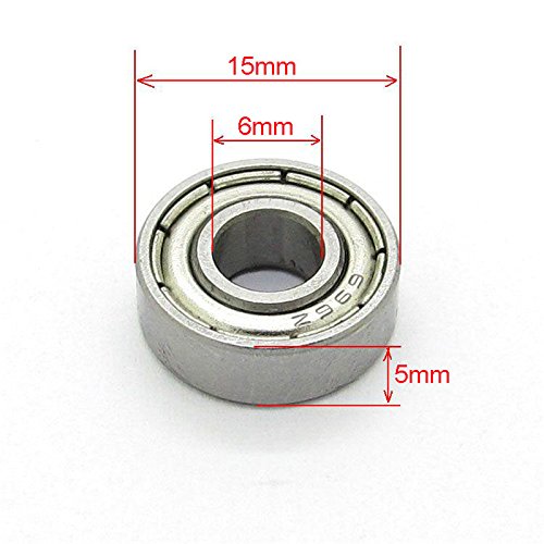 6x15x5 mm Skateboard Bearings Steel Miniature Deep Groove Ball Bearing