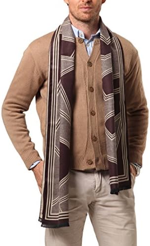 Cheering Men Classic Cashmere Shawl Winter Warm Long Fringe Scarf Style6 OneSize