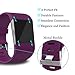 Fitbit Surge Bands, KingAcc Silicone Accessory Replacement Band for Fitbit Surge, with Metal Buckle Fitness Wristband Strap WatchBand Women Men (1-Pack, Dark Purple/Plum, Large)